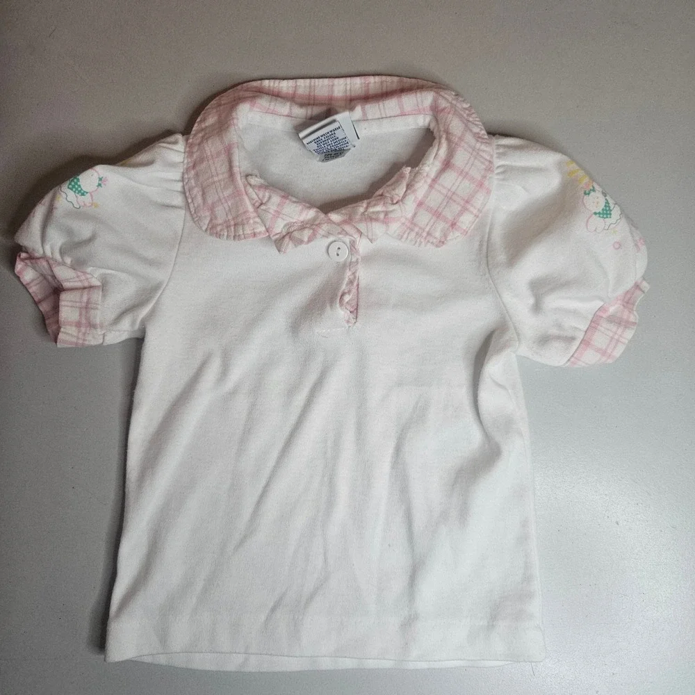 Vintage OshKosh B'Gosh Baby Girl Shirt Lot 18 Months Made in USA 90s Scottie Dog